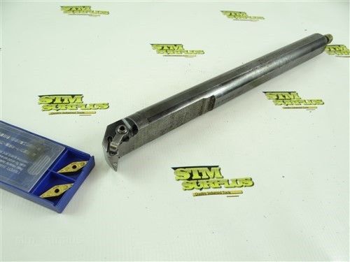 Kennametal indexable coolant thru boring bar 1-1/4&#034; x 14&#034; a20-mvunr + inserts for sale