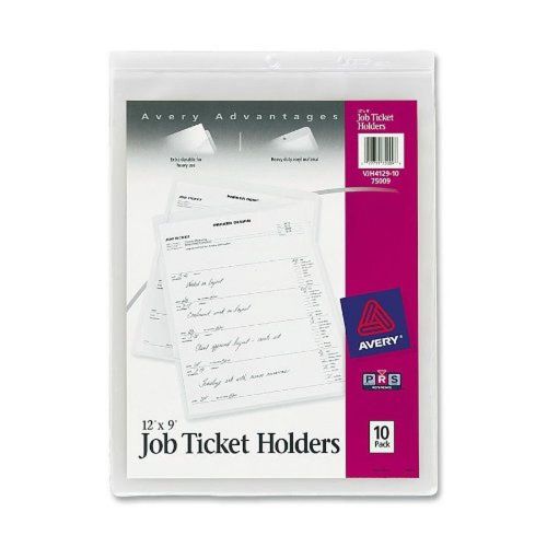 Avery Job Ticket Holders Heavy Gauge Vinyl 9 x 12 Inches 10 per Pack (75009)