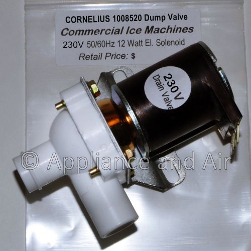 CORNELIUS 1008520 Ice Maker Water Solenoid Purge Dump Valve 230V SHIPS TODAY