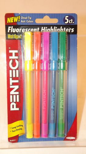 Pentech Fluorescent Highlighters Chisel Tip Assorted Colors 5 Pack New ZZ 3