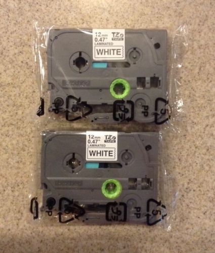 *Two* OEM Brother TZ-231 TZe-231 Laminated Tape 12mm Black Ink .47&#034;