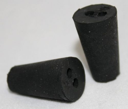 Rubber stoppers: two-hole: per pound: size 0 (~63 per lb.) for sale