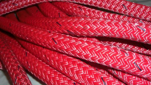 57&#039; of 7/16&#034; Red Stable Braid Low Stretch Polyester