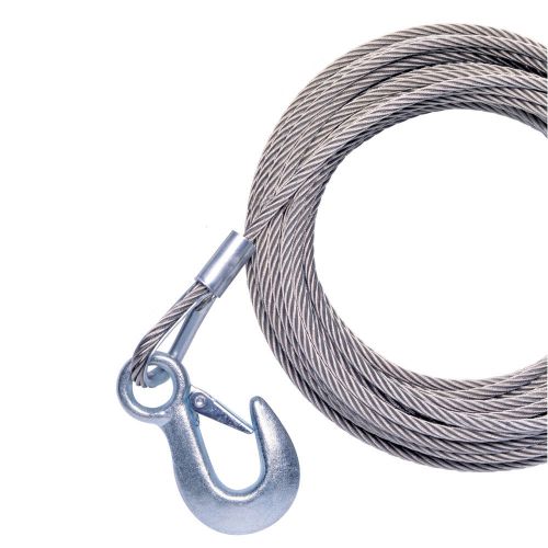 Powerwinch 40&#039; x 7/32&#034; replacement galvanized cable w/hook f/rc30, rc23, 712a, for sale