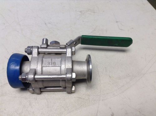 New Inline 1&#034; Sanitary Ball Valve 316 SS 2 Way Stainless Steel 1 Inch 1000 WOG
