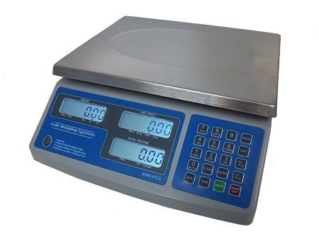 Scale Weighing Systems, PCS-30, 15/30 lb x 0.005/0.01 lb Price Computing Scale