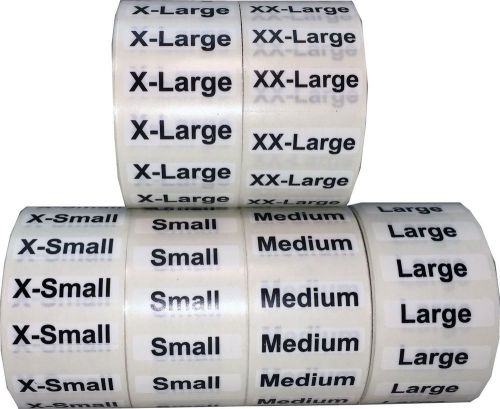 Clothing Size Strip Labels for Retail Apparel Clear with Black and White Ink ...