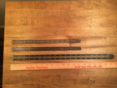 ANTIQUE *BRASS* (3) Type Gauge-NY,NY &#034;time savers for printers&#034;* HB Rouse &amp; Co.