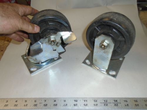 MACHINIST TOOLS MILL LATHE Machinist Lot of 2 Large Wheels Casters