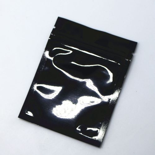 7.5x10cm Flat Black Aluminum Mylar Foil Zip Lock Bags Food Grade Retail Pouches