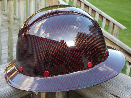 REAL Red Carbon Fiber Hard Hat - Full Brim - Legacy Composites - Matte or Gloss