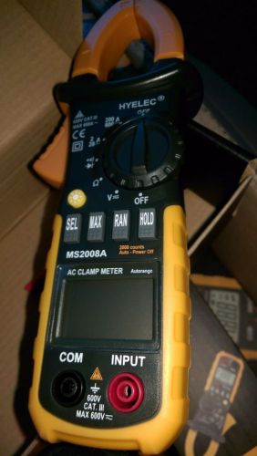 HYELEC MS2008 Digital Clamp Meter Multimeter AMP Volt Ohm  2000 Count MS2008A