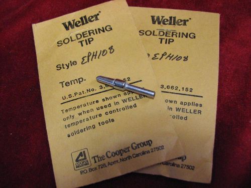 (2) Weller EPH108 Soldering Iron Solder Tips for EC1302 EC3000 EC4000 1/8&#034; dia