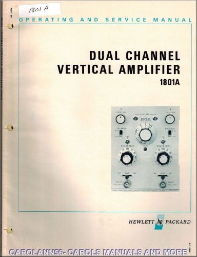HP Manual 1801A DUAL CHANNEL VERTICAL AMPLIFIER