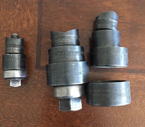 GREENLEE KNOCK OUT PUNCH AND DIE  LOT 1/2, 3/4, 1&#034;, And 1-1/4 Extra 1-1/4 Piece
