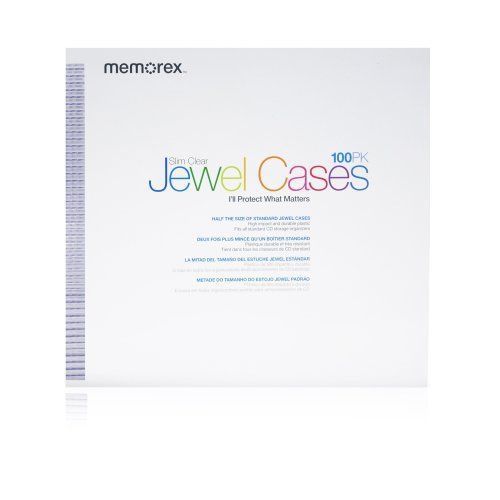 Memorex Slim Clear CD/DVD 5mm 100-Pack Jewel Cases