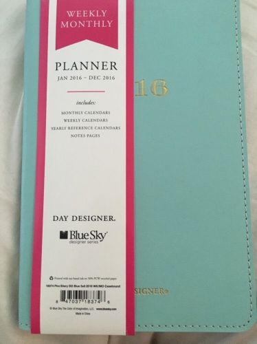 Weekly Monthly 2016 Planner Blue Sky