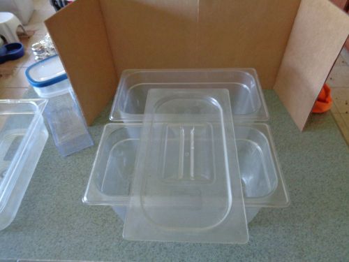 2 Rubbermaid Commercial 118P CLR 1/3 Size 5-3/8-Quart Cold Food Pan with 1 LID