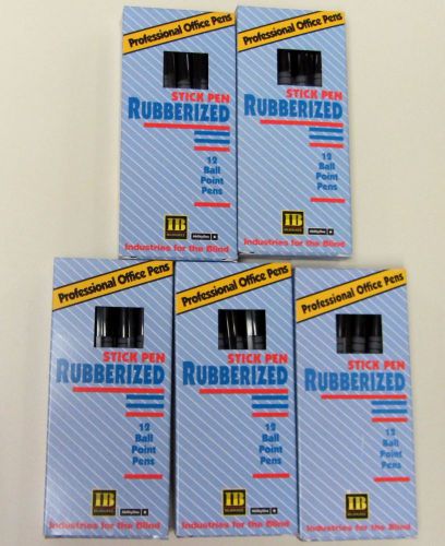 Lot 60 rubberized stick pens medium ballpoint pen black ink milwaukee for blind for sale
