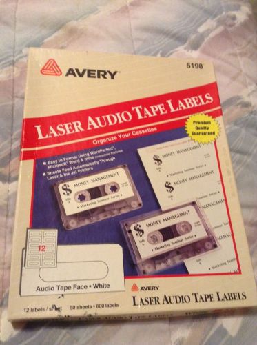 1 Open Pack Avery 5198 Laser Audio Tape Labels White 350+ Labels (33 Sheets )