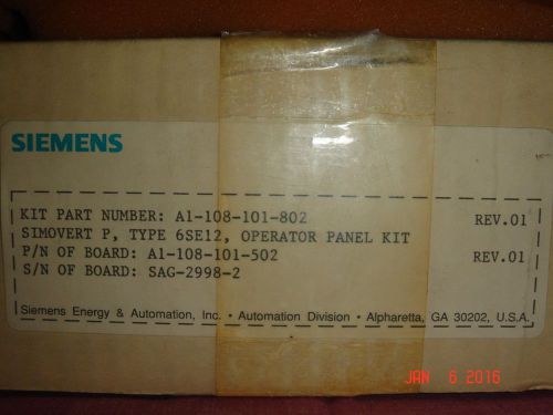 SIEMENS A1-108-101-502/802 Operator Display (New-Old Stock-Open Box)