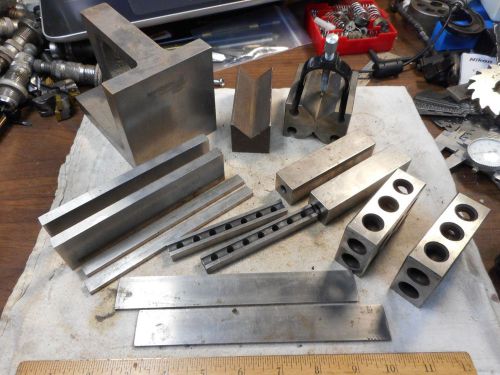 Machinist tool lot 123 blocks, v blocks, parallels, right angle block for sale
