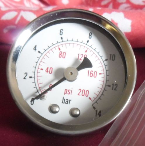 1/4&#034; npt heavy duty pressure gauge 0-200 psi back mount 1.5&#034; face for sale