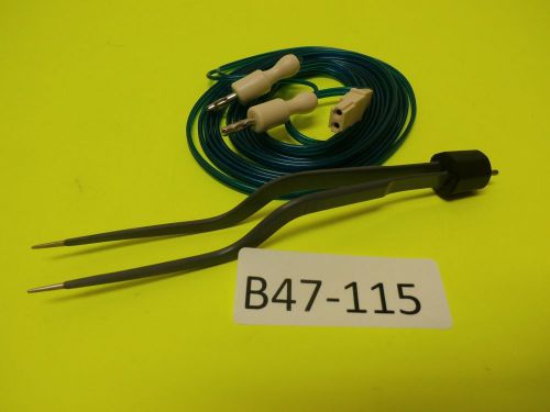 Valleylab E4121 BAYONET BIPOLAR FORCEPS 6.5&#034; &amp; Bipolar Cable Electrosurgical