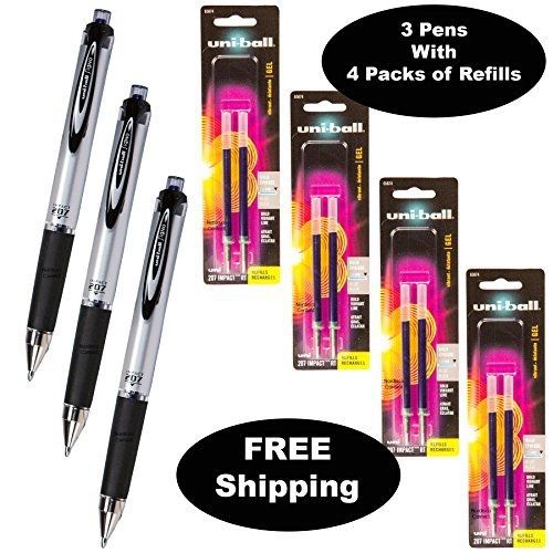Uni Signo Impact 207 Black Uni-ball Signo Impact 207 Rt 65871 with 4 Packs of