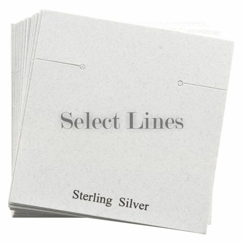200 Silver White Earring Jewelry Cards 2.5 x 2.5&#034;