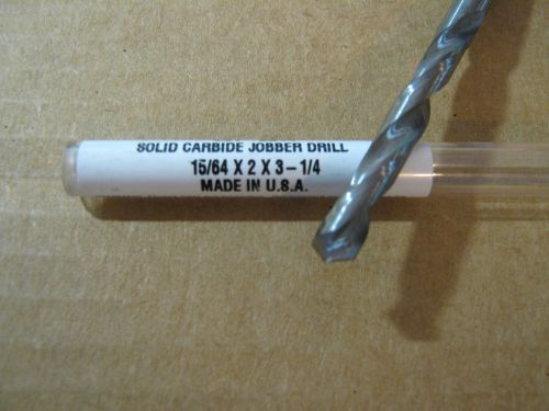 15/64&#034; (.2344) jobber (std) carbide 25 deg helix 118 deg split pt drill &#034;new&#034; for sale