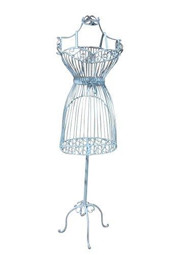 Female White Steel Wire Mannequin Dress Form 36&#034;21&#034;40&#034; on Decorative Stand (0003