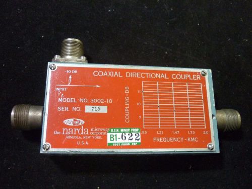 Narda Microwave Corp Coaxial Directional Coupler 0.95-2.0 GHz Model:3002-10
