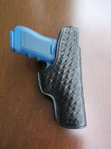 Don hume black leather basket weave police duty holster glock 17 similar for sale