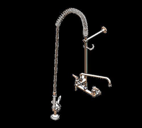 T&amp;s brass b-0133-01-cr easyinstall pre-rinse unit spring action 8&#034; wall mount for sale