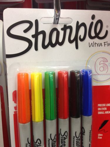 Sharpie extra fine type 1 marker 6 pieces multi color set marker art pen for sale