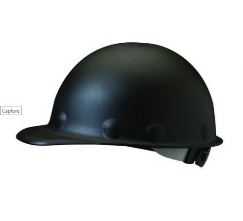 Fibre-Metal Fiberglass Black Hard Hat 8-point Ratchet Suspension Safety Headwear