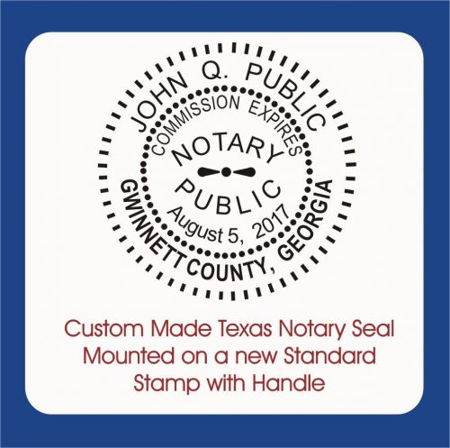 Texas Notary Round Seal-Custom Made, Standard Stamp with handle