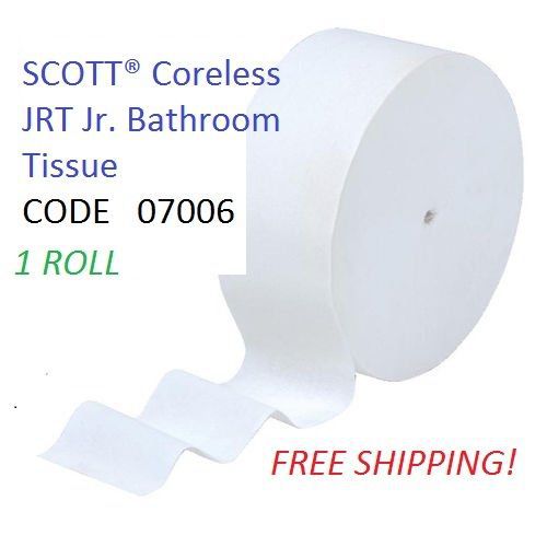 Scott Jumbo Roll JR. Coreless Toilet Paper 07006, 2-PLY, White (1 ROLL ONLY!)