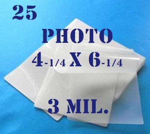 3 MIL 4-1/4 x 6-1/4 Laminating Laminator Pouches Sheets, Photo Video 25 PK