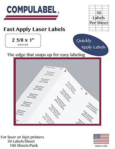 Compulabel White Address Labels for Laser and Inkjet Printers, 2-5/8 x 1 Inches,