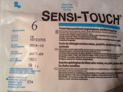 Ansel sensi-touch size 6  qty 50 cream latex powdered singles good dates for sale