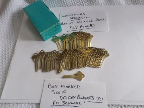 Vintage schlage  key blanks lot of 50 total  keys locksmith house key 101 f for sale