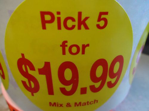27,000 Pick 5 for $19.99 Labels 3&#034; Round