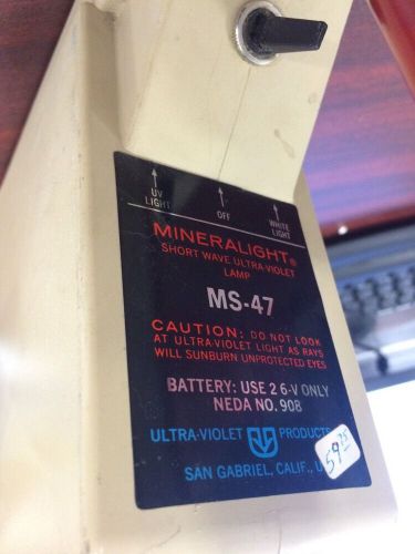 Mineralight Ms47 Shortwave Ultra Violet Lamp H1