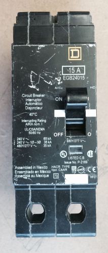 Square d egb 2 pole 15 amp 480y/277v egb24015 circuit breaker flaw for sale