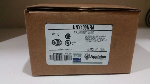 5 new 1&#034; appleton electric aluminum conduit union connectors uny100nra for sale