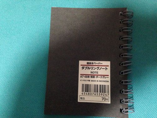 MUJI Afforestation paper double ring notebook A7 6mm ruled 48 sheets (96 pages)