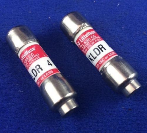 LOT OF 2 LITTELFUSE KLDR-4 CLASS CC CURRENT LIMITING TIME DELAY FUSE 4A