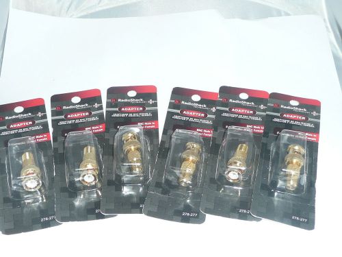 (6) RadioShack Gold Plated BNC Male to F-Connector Coax Female Adapters #278 277